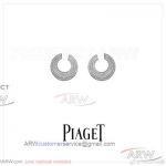 AAA Copy Piaget White Gold Diamond Semicircle Earrings